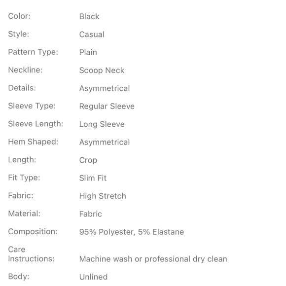 NWOT SHEIN SHEIN Privé Hook And Eye Asymmetrical Hem Crop Tee black small - Picture 7 of 11